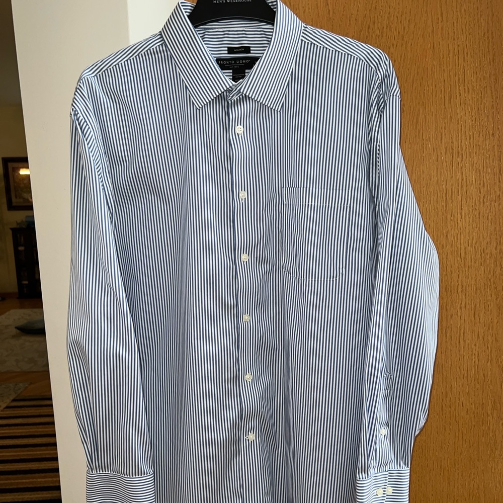 Pronto Uomo long-sleeve Mens Shirt 18 neck NWOT